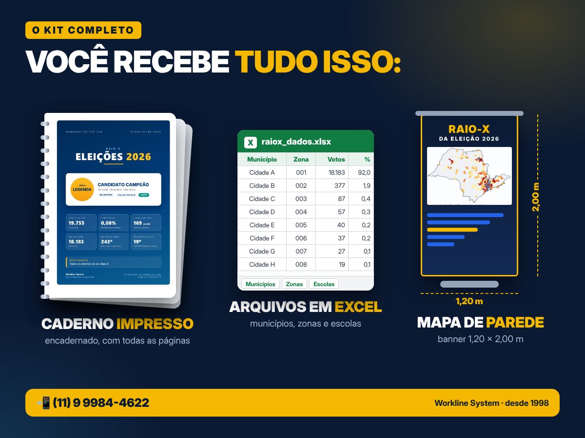 O kit completo: caderno impresso, arquivos em Excel e mapa de parede